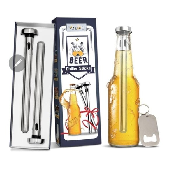 Beer Chiller Sticks for Bottles, Christmas Gifts for Him Husband Dad, Anniversar - Picture 1 of 13